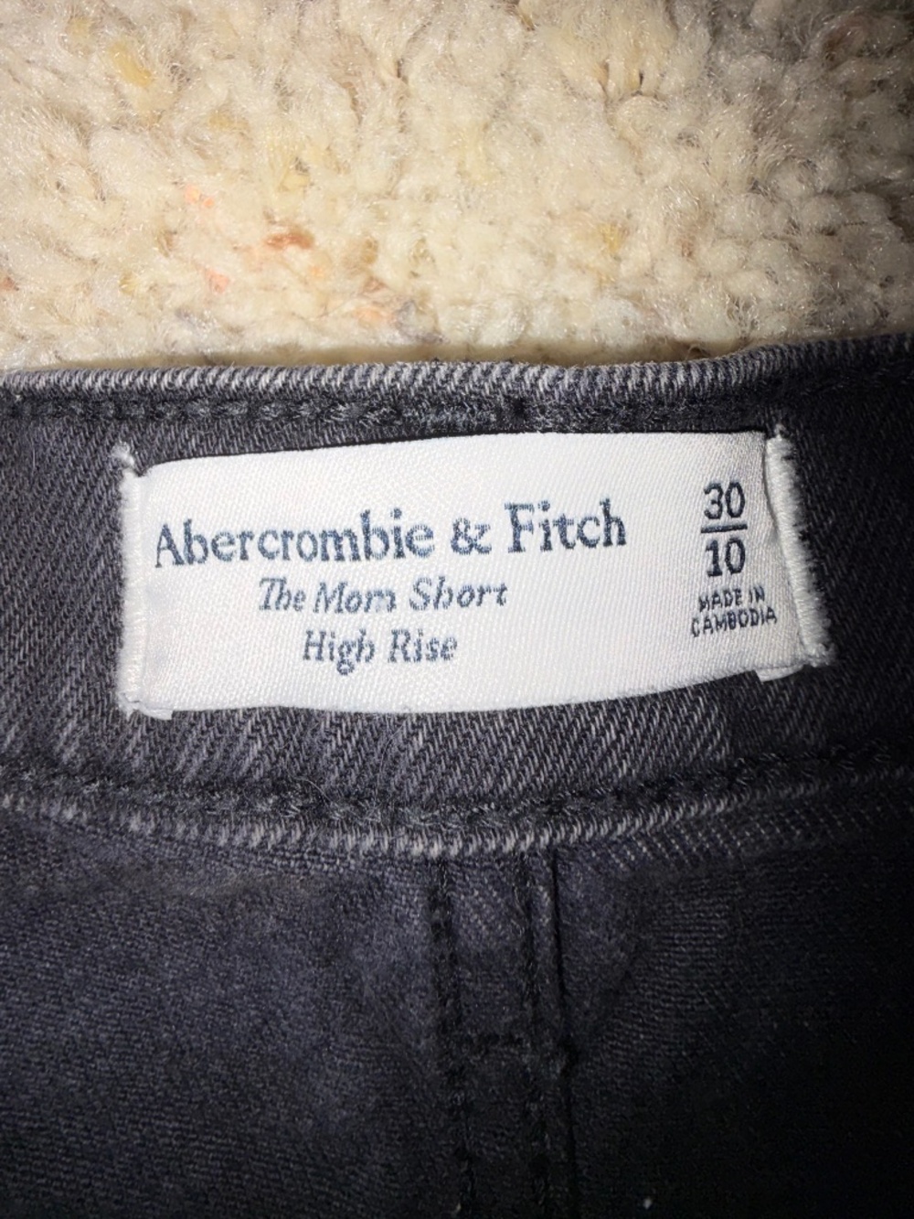Abercrombie & Fitch High Rise Black Denim Cutoff Shorts Size 10 Distressed - Picture 3 of 4